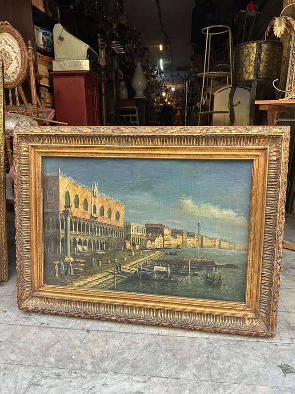 tableaux venice italy 120cmتابلو انتيك رسم يدوي زيتي  ع قماش سعر مميز 3