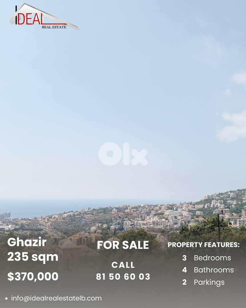 Apartment for sale in  Ghazir Keserouan شقة للبيع في غزير كسروان 0