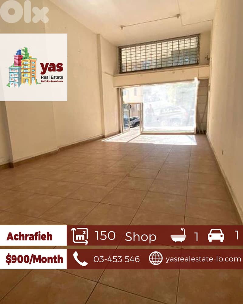 Achrafieh 150m2 | Shop | Well Maintained | Rent | Prime Location | MO 0