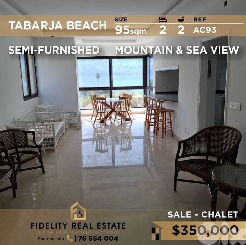Chalet for sale in Tabarja Beach Resort AC93 شاليه للبيع  في  طبرجا 0