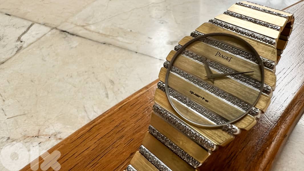 Beautiful Vintage Piaget Polo solid 18K gold with diamond 3