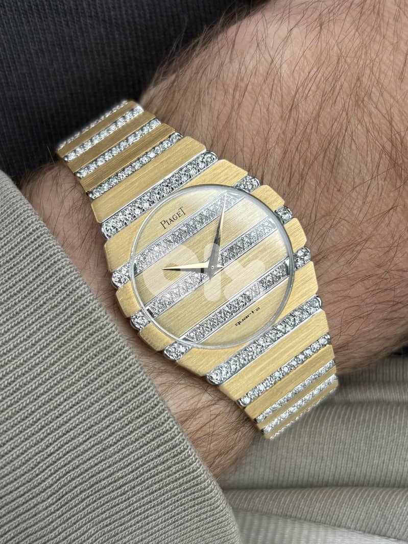 Beautiful Vintage Piaget Polo solid 18K gold with diamond 0
