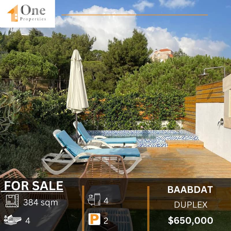 DUPLEX FOR SALE IN BAABDAT 0