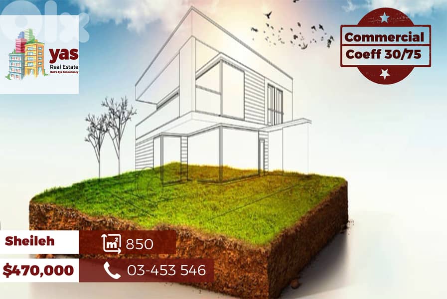 Sheileh 850m2 | Land | Commercial | Flat | Prime Location | BA 0