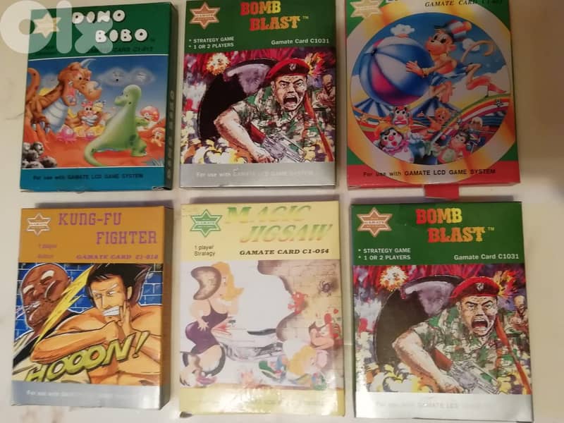 Vintage 1990s Handled GAMATE console cartridges lot of 6 for 70$ 0