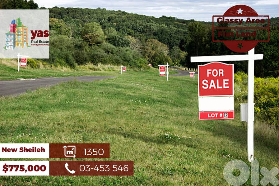 New Sheileh 1350m2 | Classy Area | Coeff 30/75 | Quiet Area | BA 0