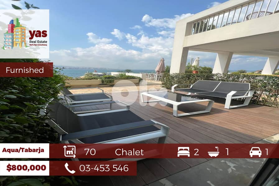 Tabarja / Aqua 70m2 | Terrace | Furnished | Sea View | Aqua 2 | AC 0