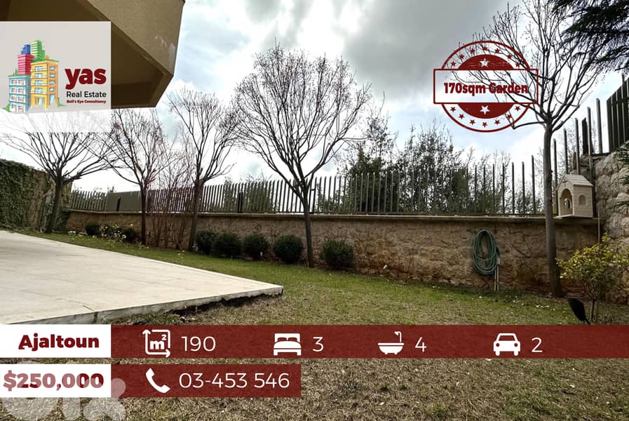 Ajaltoun 190m2 | 170m2 Garden | High-End | Unique | Ballouneh Borders 0
