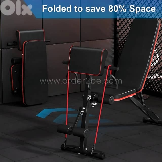 Adjustable Full-Body Workout Bench w/ Resistance Bands, 770lb Capacity 5