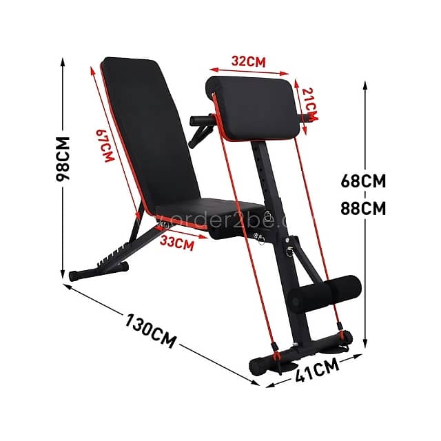 Adjustable Full-Body Workout Bench w/ Resistance Bands, 770lb Capacity 9