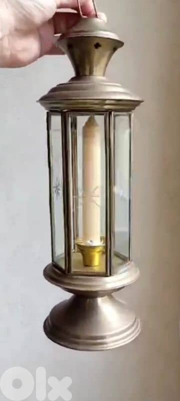 Brass / glass candle lamp. (Revised Price) 0