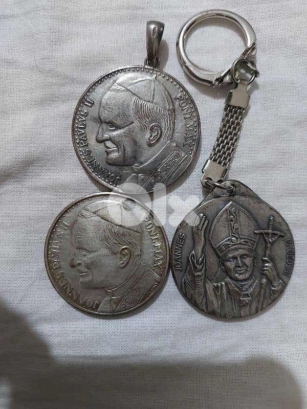 Set of three memorial coins pope Jean Paul II 0