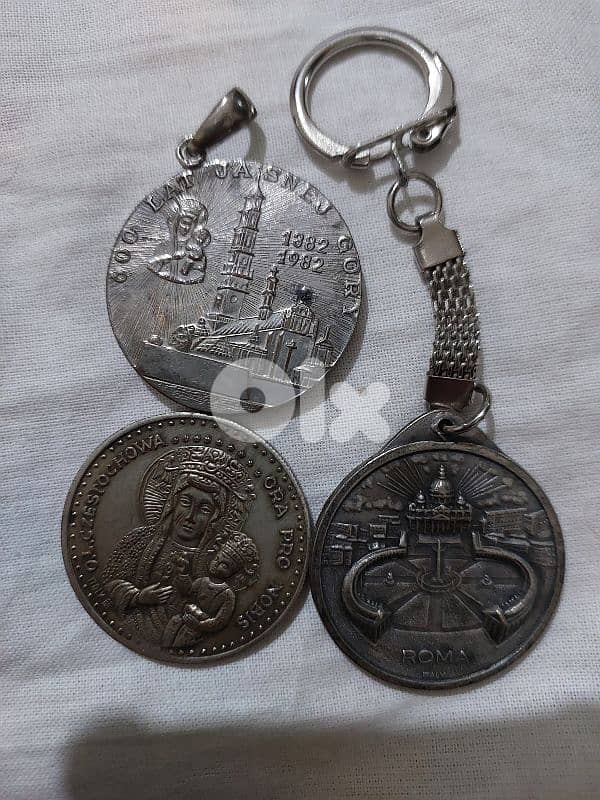 Set of three memorial coins pope Jean Paul II 1