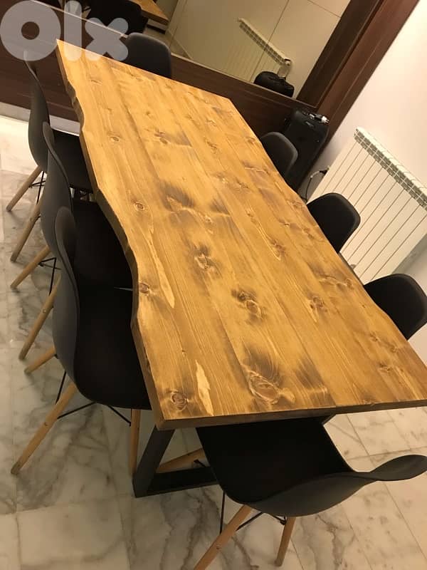 Real wood & metal dining table (without chairs ) 0