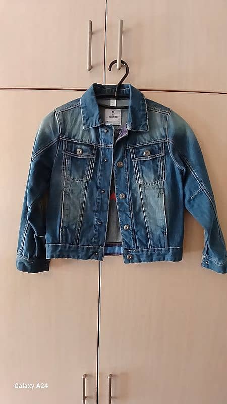 blue jeans jacket in very good condition okaidi. 2