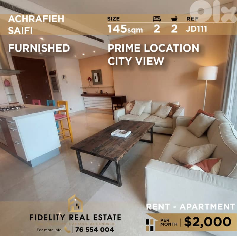 Apartment for rent in Achrafieh JD111 شقة للإيجار في الأشرفية 0