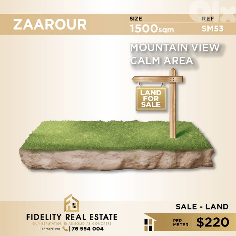 Land for sale in Zaarour SM53 أرض للبيع في الزعرور 0