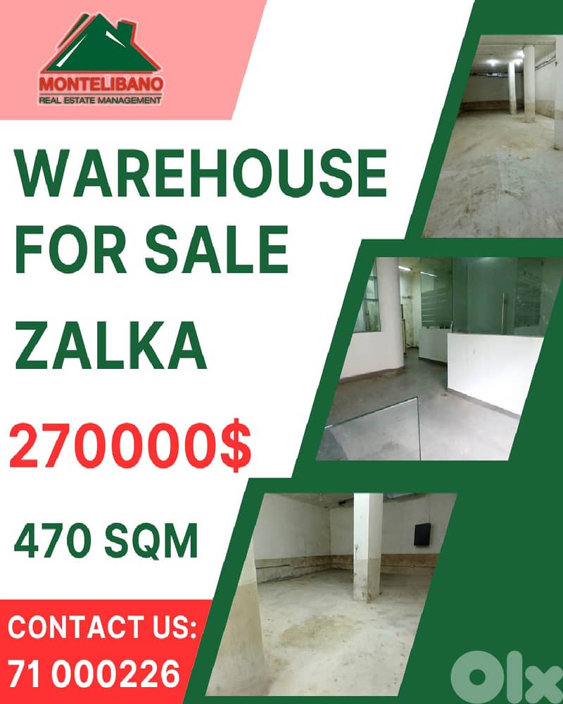 470 sqm Warehouse For Sale in Zalka !!! 0