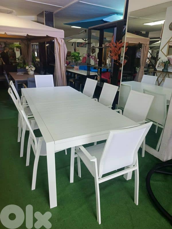 طاولة الومينيوم بفتح Table aluminum with 8chairs 0