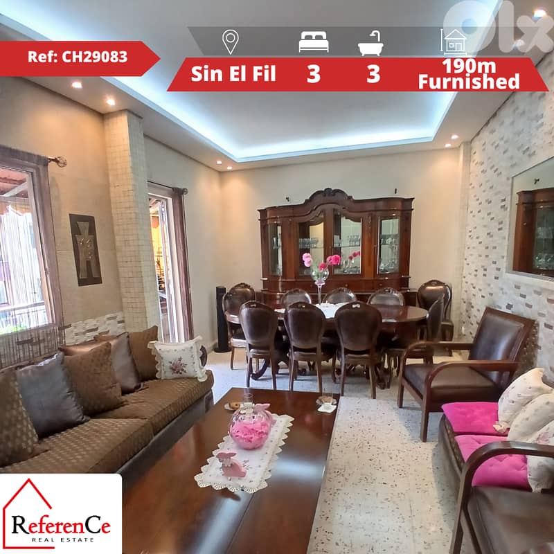 Furnished apartment with solar in Sin El Fil شقة مفروشة سن الفيل 0