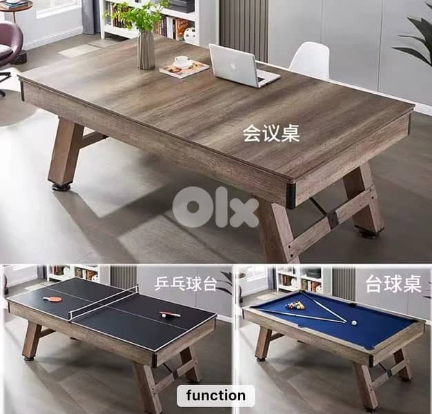 Pool table Billiard 8 ft with table tennis + dinning top (3 in 1) 0