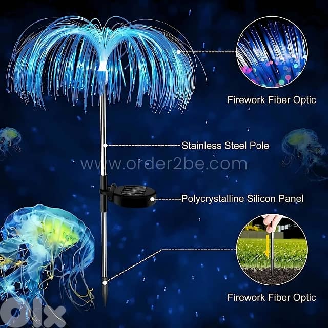 Jellyfish Solar Garden Lights – Magical 7-Color Glow with Fiber Optics 3