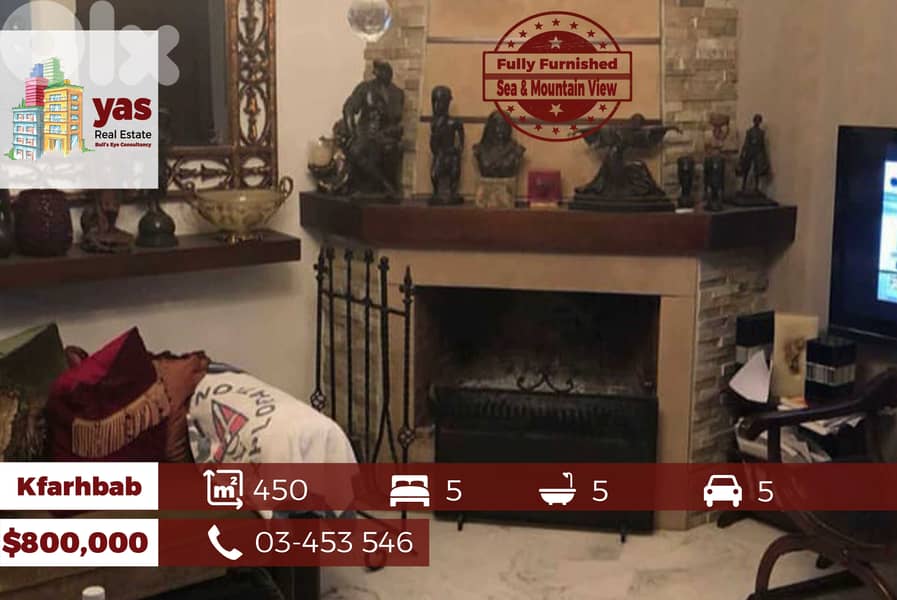Kfarhbab 450m2 | Furnished | High-End | Dead End Street | View 0