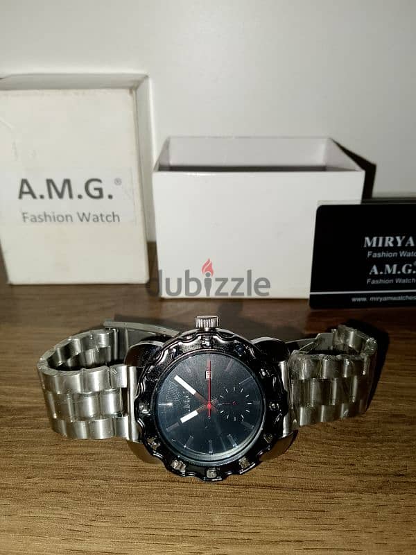 ساعة رجالية مميزة ماركة A. M. G ، نوعية ممتازة ، مع كفالة سنة كاملة 0