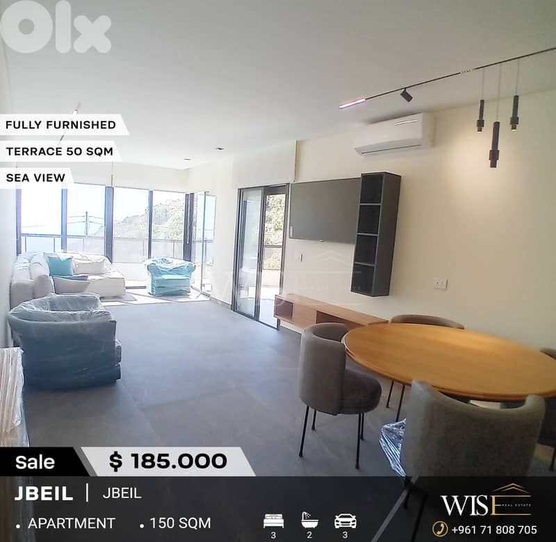 150 SQM fully furnished Apartment + terrace for SALE in Blat-Jbeil 0