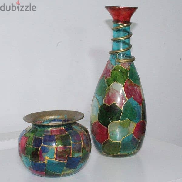 Colorful Vase and Bowl 0