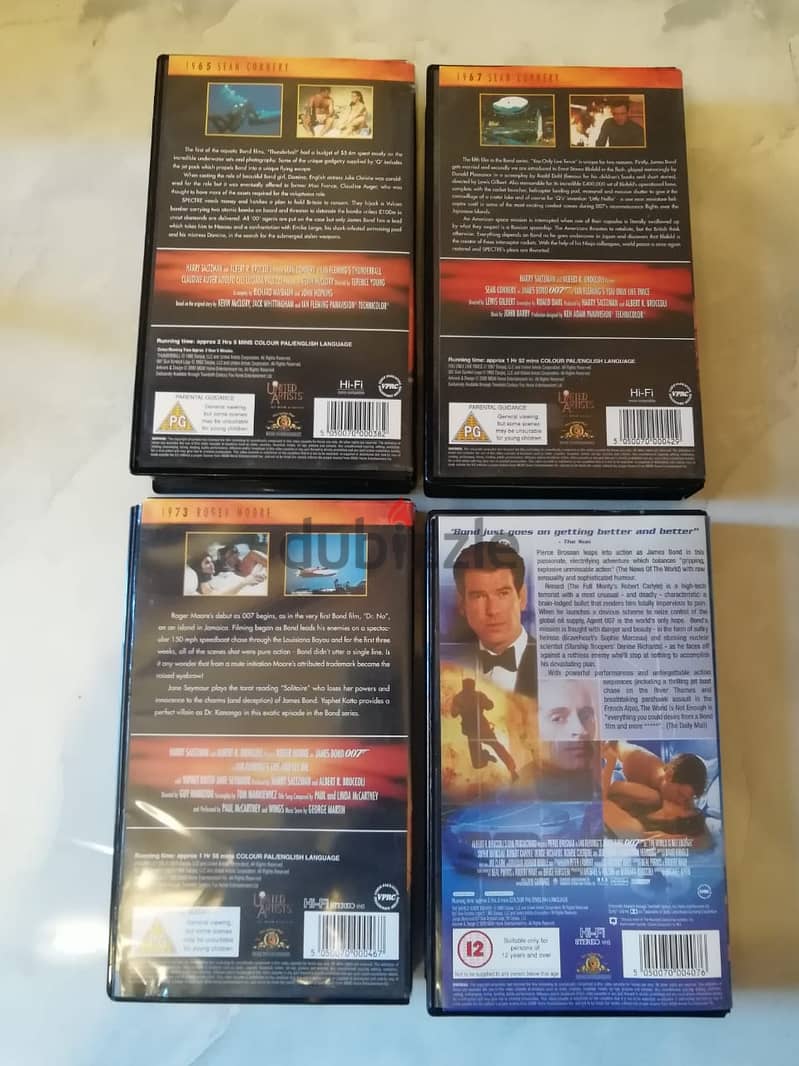 vintage five 007 James bond movies on original VHS 2