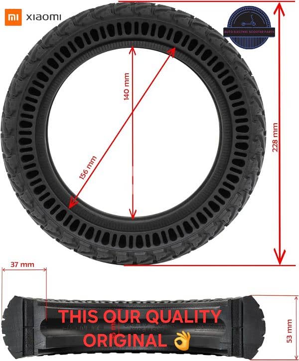 Electric scooter original Xiaomi solid Tire off-road 2025 8in 7
