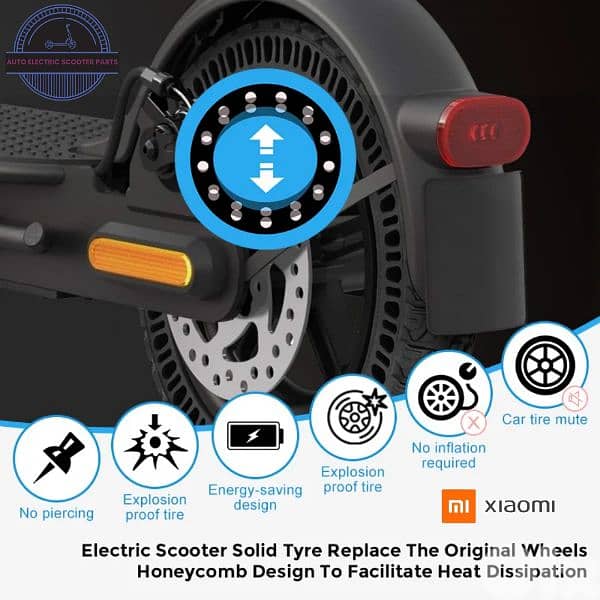 Electric scooter original Xiaomi solid Tire off-road 2025 8in 8