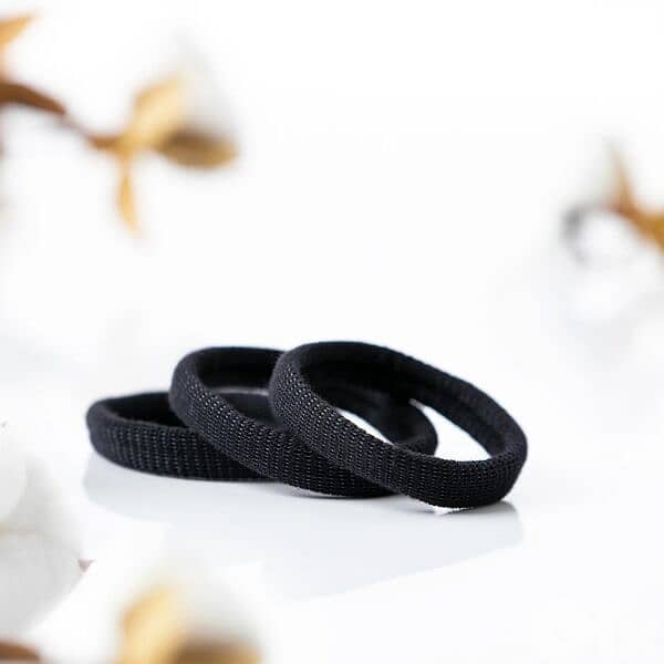 hair tie , 3pc / pk , black & pink color 0