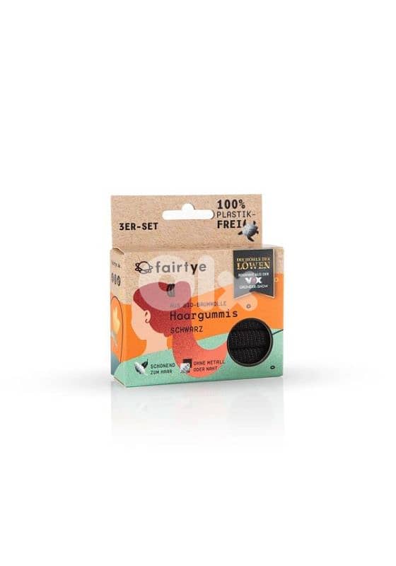 hair tie , 3pc / pk , black & pink color 1