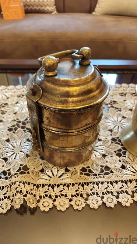مطبقية نحاس تراثية وهاون نحاس عدد ٢ 3