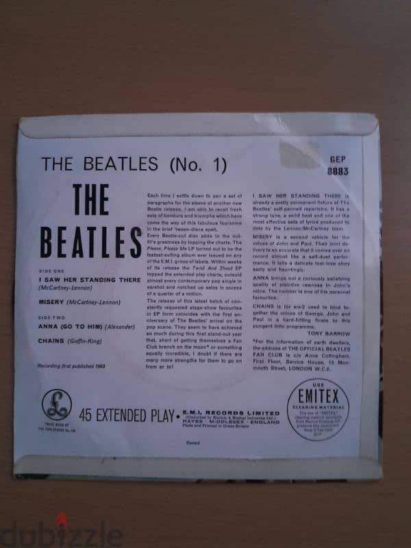 THE  BEATLES 1963 UK 1st publish Parlophone/EMI Mint 1
