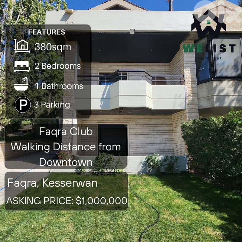 380sqm Chalet + 150sqm Garden Triplex for sale in Faqra club 0