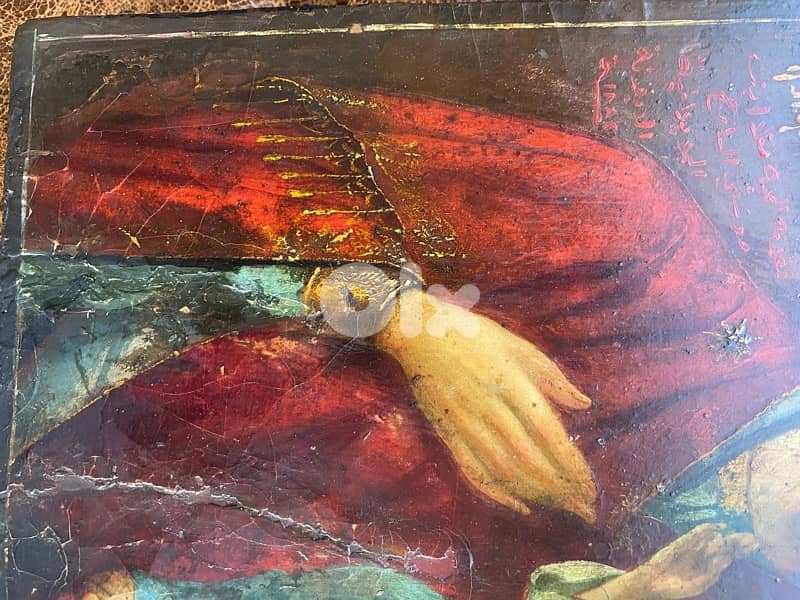 rare Melkite icon dated 1885 holy mother and child 15
