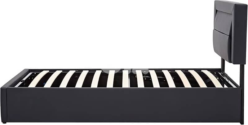 Upholstered Bed 90 x 200 cm with Bed Box, LED Lighting, USB Connection 7