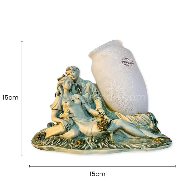 Sculpted Lovers Figurine – Italian-Inspired Decor w/ Soft Opaline Glow 3