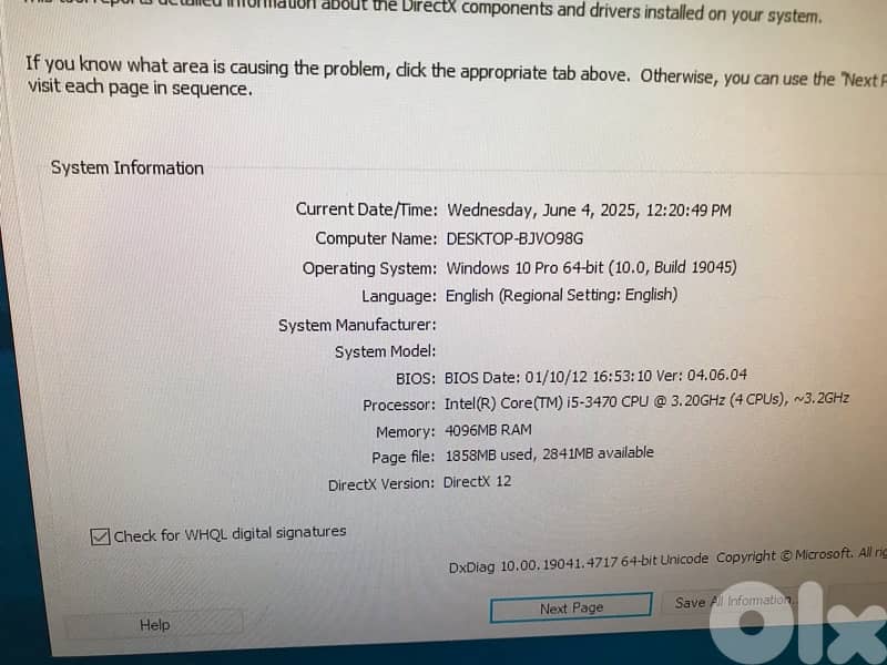 desktop  i5 /4g ram/512gb 4
