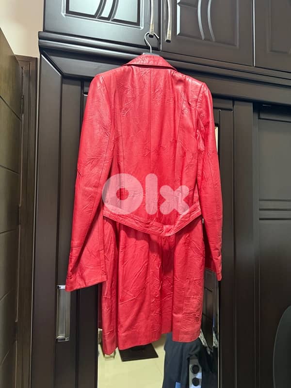 Stylish Turkey Red Leather Coat  – Used 2
