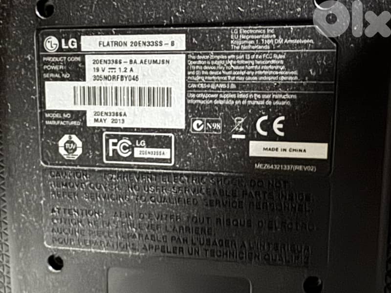 LG 20 INCH Monitor 1600 x 900 2