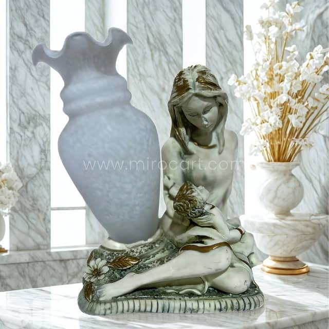 Handcrafted Mother-Child Figurine — Italian-Made with Opaline Glow 0