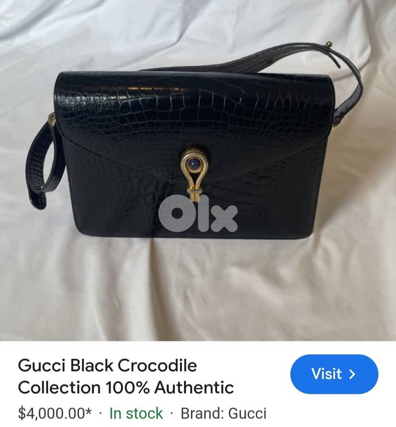 Like Brand New Original Gucci Real Leather (Crocodile) Bag 0
