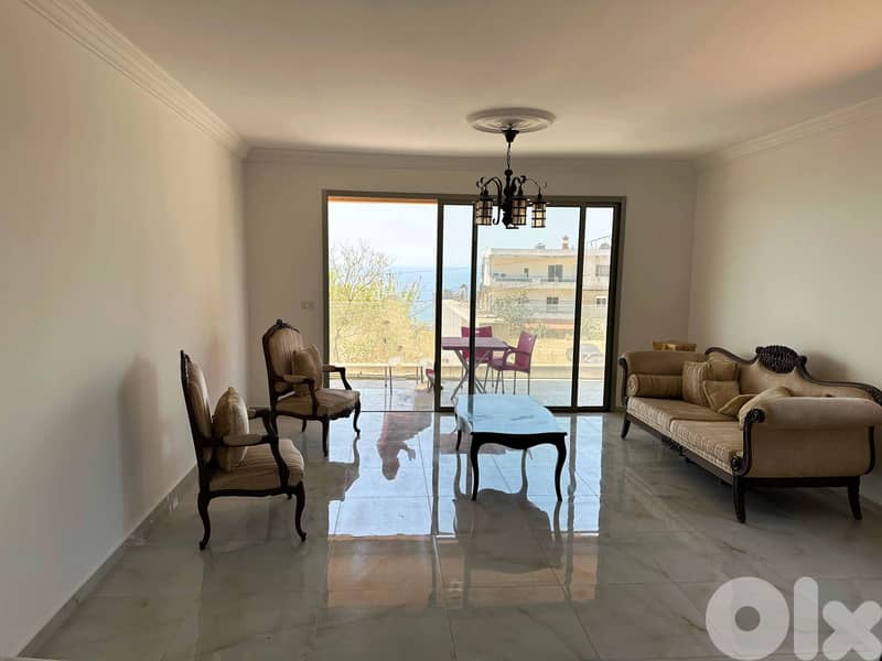 125 SQM Furnished Apartment in Kfar Yassine, Keserwan with Sea View 0