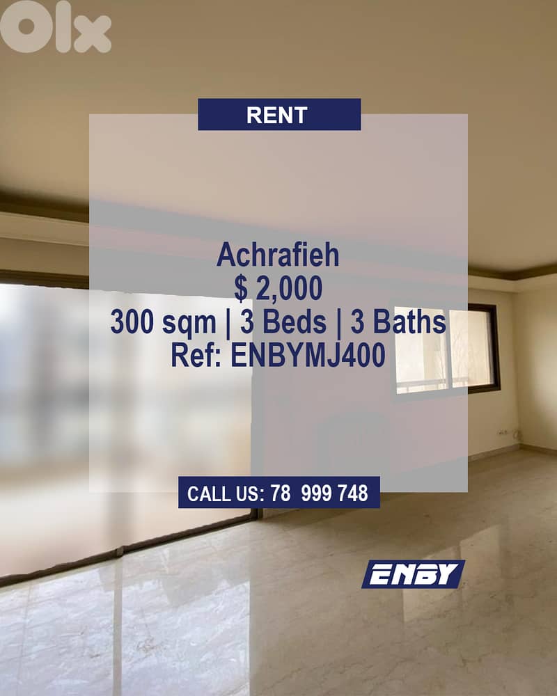 Apartment for rent in Achrafieh | Spacious | Prime Location 0