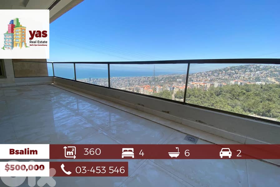 Bsalim 360m2 | Duplex | Decorated | Panoramic Sea View | Luxury | PA | 0