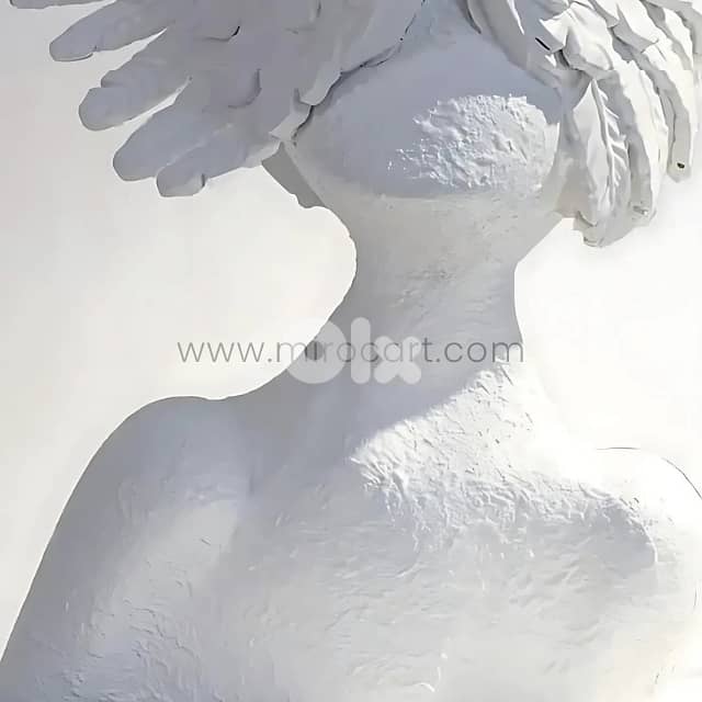Celestial Winged Angel Sculpture – 55cm Resin Seraphim Decor Statue 3